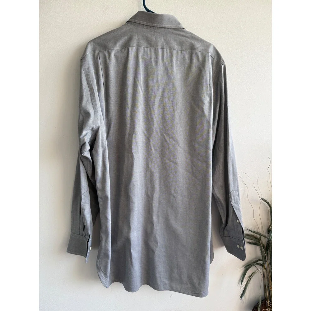 Polo Ralph Lauren Mens Slim Fit Easy Care Grey Micro Diamond Shirt 17.5 34/35
